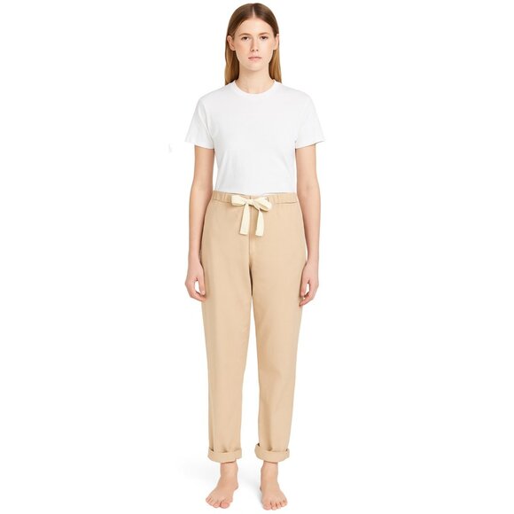 NWT Eileen Fisher Unisex Cropped Wide Leg in Twine Brushed Organic Cotton Pant M - Picture 3 of 10
